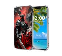 ETLKJVBL for iPhone 15 Plus Case, Dark Knight with Fiery Dragon High-Definition Painted Back Cover with Soft Transparent TPU Bumper, Shockproof Protective for iPhone 15 Plus Phone Case