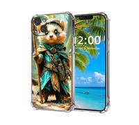 ETLKJVBL for iPhone 15 Plus Case, Ferret Adventurer Woodland High-Definition Painted Back Cover with Soft Transparent TPU Bumper, Shockproof Protective for iPhone 15 Plus Phone Case