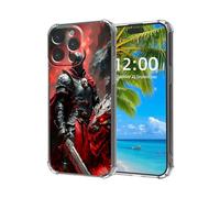 ETLKJVBL for iPhone 15 Pro Case, Dark Knight with Fiery Dragon High-Definition Painted Back Cover with Soft Transparent TPU Bumper, Shockproof Protective for iPhone 15 Pro Phone Case