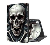 ETLKJVBL for iPhone 15 Pro Max Case Wallet with Card Holder, Cracked Skull with Crossbones Stylish PU Leather Phone Case with Kickstand - Secure RFID Blocking & Magnetic Flip Cover