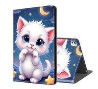 ETLKJVBL for iPhone 15 Pro Max Case Wallet with Card Holder, Cute White Kitten at Night Stylish PU Leather Phone Case with Kickstand - Secure RFID Blocking & Magnetic Flip Cover