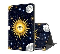 ETLKJVBL for iPhone 15 Pro Max Case Wallet with Card Holder, Sun Moon Stars Constellations Stylish PU Leather Phone Case with Kickstand - Secure RFID Blocking & Magnetic Flip Cover