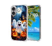 ETLKJVBL for iPhone 16 Case, Fright-Fall Phantoms & Pumpkins High-Definition Painted Back Cover with Soft Transparent TPU Bumper, Shockproof Protective for iPhone 16 Phone Case