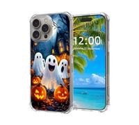 ETLKJVBL for iPhone 16 Pro Max Case, Fright-Fall Phantoms & Pumpkins High-Definition Painted Back Cover with Soft Transparent TPU Bumper, Shockproof Protective for iPhone 16 Pro Max Phone Case