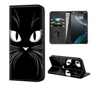 ETLKJVBL for iPhone 16E Case Wallet with Card Holder, Mysterious Cat Eyes in The Dark Stylish PU Leather Phone Case with Kickstand - Secure RFID Blocking & Magnetic Flip Cover