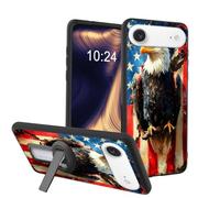 ETLKJVBL for iPhone 17 Air Case, Eagle with American Flag Soft TPU Shockproof Cover with 360-Degree Rotating Stand, Slim Lightweight Anti-Scratch Protective Phone Case