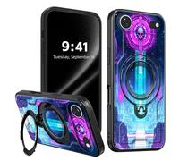 ETLKJVBL for iPhone 17 Air Case, Galactic Skull Tower 360 Degree Rotating Ring-Shaped Kickstand, Shockproof Protective Case for iPhone 17 Air