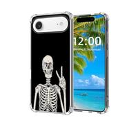 ETLKJVBL for iPhone 17 Air Case, Skeleton Making The Rock Sign High-Definition Painted Back Cover with Soft Transparent TPU Bumper, Shockproof Protective for iPhone 17 Air Phone Case