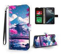 ETLKJVBL for iPhone 17 Air Case Wallet with Card Holder, Japanese Landscape Fuji Sakura Magnetic Snap and RFID Blocking Leather Flip Cover/Kickstand for iPhone 17 Air Case