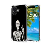 ETLKJVBL for iPhone 17 Case, Skeleton Making The Rock Sign High-Definition Painted Back Cover with Soft Transparent TPU Bumper, Shockproof Protective for iPhone 17 Phone Case