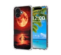 ETLKJVBL for iPhone 17 Case,Wolves Howling At Red Moon by The Lake High-Definition Painted Back Cover with Soft Transparent TPU Bumper, Shockproof Protective Case