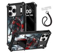 ETLKJVBL for iPhone 17 Pro Case, The Dark - Cloaked Warrior ArmorShield Military Grade Shockproof, Detachable Wrist Strap Protective Cover, Hidden Kickstand