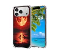 ETLKJVBL for iPhone 17 Pro Case,Wolves Howling At Red Moon by The Lake High-Definition Painted Back Cover with Soft Transparent TPU Bumper, Shockproof Protective Case