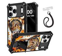 ETLKJVBL for iPhone 17 Pro Max Case, Cattle in The Fields ArmorShield Military Grade Shockproof, Detachable Wrist Strap Protective Cover, Hidden Kickstand
