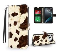 ETLKJVBL for iPhone 17 Pro Max Case Wallet with Card Holder, Cow Print with The Spots RFID and Magnetic Snap Blocking Leather Flip Cover/Kickstand for iPhone 17 Pro Max Case