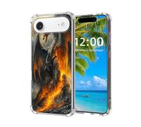ETLKJVBL for iPhone Air Case,Fiery Dragon on Lava Covered Rocks High-Definition Painted Back Cover with Soft Transparent TPU Bumper, Shockproof Protective Case
