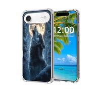 ETLKJVBL for iPhone Air Case,Wolf Howling at Full Moon High-Definition Painted Back Cover with Soft Transparent TPU Bumper, Shockproof Protective Case