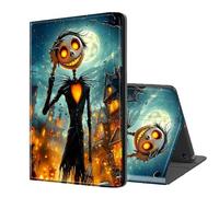 ETLKJVBL for Kindle Fire 7 Case 2019/2017 Release 9th/7th Gen, Auto Sleep/Wake, Skeleton in Spooky Season Town Multiple Angles Viewing Folio Stand Exquisite Leather Case for Kindle Fire 7