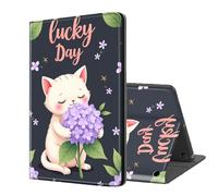 ETLKJVBL for Kindle Fire 7 Tablet Case 2019/2017 Release 9th/7th Gen, Auto Sleep/Wake, Lucky Day Cat Multiple Angles Viewing Folio Stand Exquisite Leather Case for Kindle Fire 7