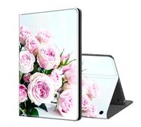 ETLKJVBL for Kindle Fire 7 Tablet Case 2019/2017 Release 9th/7th Gen, Auto Sleep/Wake, Pink Roses Multiple Angles Viewing Folio Stand Exquisite Leather Case for Kindle Fire 7