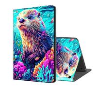 ETLKJVBL for Kindle Fire HD 8 2017/2018 Release Case, Auto Sleep/Wake, Cute Otter Multiple Angles Viewing Folio Stand Exquisite Leather Case for Kindle Fire HD 8 2018