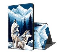 ETLKJVBL for Kindle Fire HD 8 2017/2018 Release Case, Auto Sleep/Wake, Howling Wolves in Snowy Mountains Multiple Angles Viewing Folio Stand Exquisite Leather Case for Kindle Fire HD 8 2018