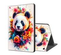 ETLKJVBL for Kindle Fire HD 8 2017/2018 Release Case, Auto Sleep/Wake, Panda Surrounded by Flowers Multiple Angles Viewing Folio Stand Exquisite Leather Case for Kindle Fire HD 8 2018