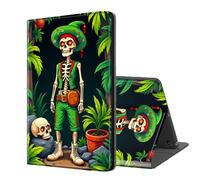 ETLKJVBL for Kindle Fire HD 8 2017/2018 Release Case, Auto Sleep/Wake, Skeleton in Green Outfit by Jungle Multiple Angles Viewing Folio Stand Exquisite Leather Case for Kindle Fire HD 8 2018