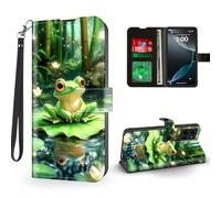 ETLKJVBL for Motorola Moto G Power 2025 Case Wallet with Card Holder, Frog on Lily Pad in Bamboo Forest Magnetic Snap and RFID Blocking Leather Flip Cover/Kickstand Phone Case