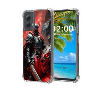 ETLKJVBL for Motorola Moto G Power 5G 2024 Case, Dark Knight with Fiery Dragon High-Definition Painted Back Cover with Soft Transparent TPU Bumper, Shockproof Protective Case