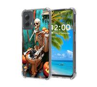 ETLKJVBL for Motorola Moto G Power 5G 2024 Case, Skeleton Taking Selfie High-Definition Painted Back Cover with Soft Transparent TPU Bumper, Shockproof Protective Case