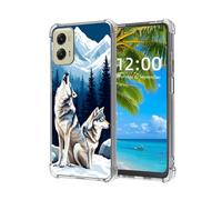ETLKJVBL for Motorola Moto G Stylus 5G 2024 Case, Howling Wolves in Snowy Mountains High-Definition Painted Back Cover with Soft Transparent TPU Bumper, Shockproof Protective