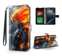 ETLKJVBL for Motorola Moto G Stylus 5G 2025 Case Wallet with Card Holder, Anime The Fiery Warrior Magnetic Snap and RFID Blocking Leather Flip Cover/Kickstand for Motorola Edge 60 Stylus Case