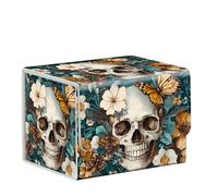 ETLKJVBL for MTG Card Storage Solution, Skull Surrounded by Flowers for MTG Card Box and Commander Decks, High Capacity Anime Card Sleeves for Mtg Deck Box, Designed Specifically for Mtg Players