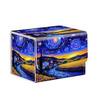 ETLKJVBL for MTG Deck Box,Store and Protect for Mtg Commander Decks and Cards with this Durable Card Storage Box,Designed Specifically for Mtg Players, Starry Night Sky Over the Countryside