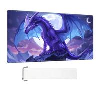 ETLKJVBL for MTG Playmat, Majestic Purple Dragon Premium for Magic The Gathering Mat with Beautiful Patterns & Storage Bag for Game Players, 24 x 14 Inch for Card Game Mat