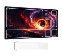 ETLKJVBL for MTG Playmat with Zones, Fiery Cosmic Vortex Premium for Magic The Gathering Mat with Beautiful Patterns & Storage Bag for Game Players, 24 x 14 Inch for Card Game Mat