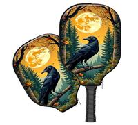 ETLKJVBL for Pickleball Paddle Cover, Raven in Moonlit Autumn Forest Neoprene Zippered Sleeve with Shockproof & Waterproof Protection, Stylish Design for Pickleball Accessory