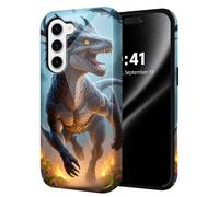 ETLKJVBL for Samsung Galaxy A13 5G Phone Case, Roaring Dragon in Fiery Flower Hybrid 2-Layer Hard Shell with Shockproof Silicone, Dual-Layer Protective Case for Samsung Galaxy A13 5G