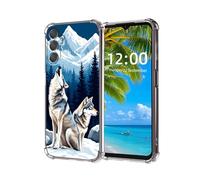 ETLKJVBL for Samsung Galaxy A14 5G Phone Case, Howling Wolves in Snowy Mountains High-Definition Painted Back Cover with Soft Transparent TPU Bumper, Shockproof Protective for A14 5G Case
