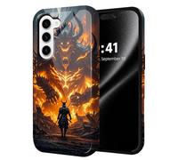 ETLKJVBL for Samsung Galaxy A14 5G Phone Case, Samurai vs Fiery Demon Hybrid 2-Layer Hard Shell with Shockproof Silicone, Dual-Layer Protective Case for Samsung Galaxy A14 5G