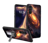 ETLKJVBL for Samsung Galaxy A16 5G Phone Case, Fiery Cosmic Galaxy in Deep Space Soft TPU Shockproof Cover with 360-Degree Rotating Stand, Slim Lightweight Anti-Scratch Protective Phone Case