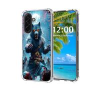 ETLKJVBL for Samsung Galaxy A17 5G Case, Werewolf Fighting Zombies High-Definition Painted Back Cover with Soft Transparent TPU Bumper, Shockproof Protective Case