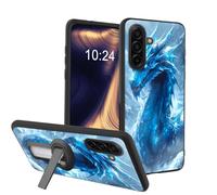 ETLKJVBL for Samsung Galaxy A17 5G Phone Case, Mythical Blue Ice Dragon Soft TPU Shockproof Cover with 360-Degree Rotating Stand, Slim Lightweight Anti-Scratch Protective Phone Case