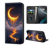 ETLKJVBL for Samsung Galaxy A17 5G Phone Case Wallet with Card Holder, Moon Shining Brightly in Sky Stylish PU Leather Phone Case with Kickstand - Secure RFID Blocking & Magnetic Flip Cover