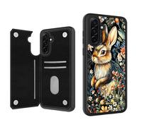 ETLKJVBL for Samsung Galaxy A17 5G Phone Case Wallet with Card Holder, Rabbit Flowers Stylish PU Leather Phone Case with Kickstand - Secure RFID Blocking & Dual Magnetic Locking