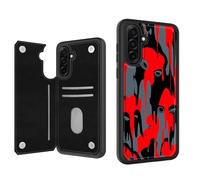ETLKJVBL for Samsung Galaxy A17 5G Phone Case Wallet with Card Holder, Red - Black Dripping Faces Stylish PU Leather Phone Case with Kickstand - Secure RFID Blocking & Dual Magnetic Locking