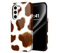 ETLKJVBL for Samsung Galaxy A25 5G Phone Case, Brown and White Furry Pattern Hybrid 2-Layer Hard Shell with Shockproof Silicone, Dual-Layer Protective Case for Samsung Galaxy A25 5G