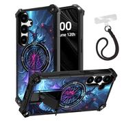 ETLKJVBL for Samsung Galaxy A26 5G Phone Case, Dark Armored Figure in Ice Cave ArmorShield Military Grade Shockproof, Hidden Kickstand, Detachable Wrist Strap Protective Cover