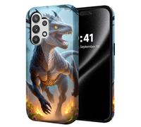 ETLKJVBL for Samsung Galaxy A32 5G Phone Case, Roaring Dragon in Fiery Flower Hybrid 2-Layer Hard Shell with Shockproof Silicone, Dual-Layer Protective Case for Samsung Galaxy A32 5G